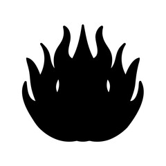 Stylized silhouette of a burning bush with abstract flame like features