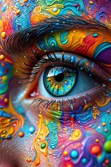 Fototapeta premium Vibrant Eye Reflecting Inner World and Imagination