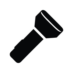Black and White Illustration of a Flashlight Object for Guidance and Illumination