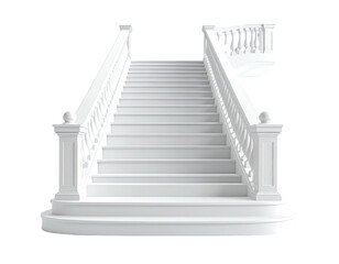 White marble staircase with ornate railings
