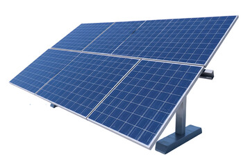 Modern solar panel system on a stand isolated on transparent background
