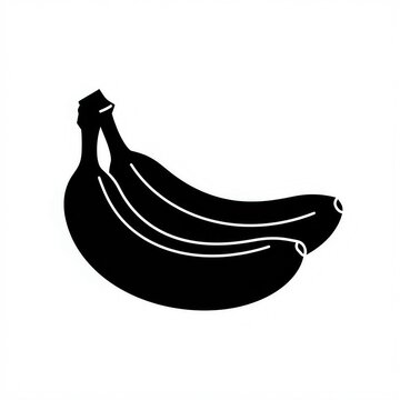 black bananas on white background clip art preview