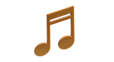 Isolated Eighth Notes Duo for Music or Art in Caramel, Bronze, Beige, Sepia, & Golden Tones