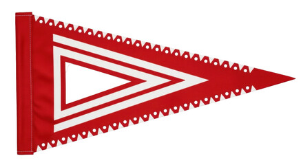 Isolated International Maritime Signal Flag U444, red pennant with white triangle design