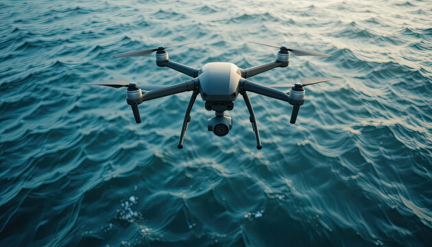  Drone Flying Over the Ocean Capturing Aerial Footage 