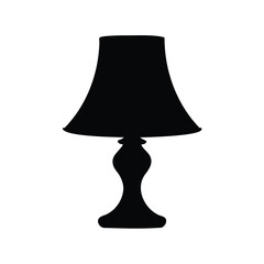 Obraz premium Silhouette of a traditional lamp with a shade sitting on a table