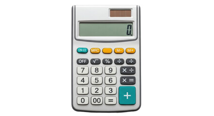 Isolated calculator with solar panel for mathematics, engineering, finance, and science work
