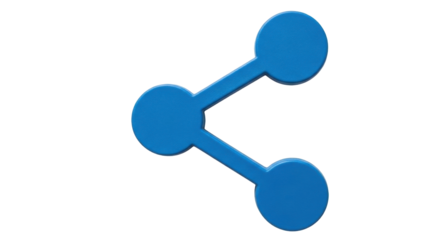 Isolated blue share symbol conveying social connection, link sharing, networking concepts