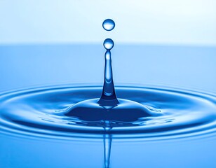 Water droplet impact,  creating ripples