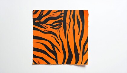 Orange and black tiger-striped paper piece