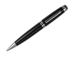 Sleek black ballpoint pen with silver accents (1)