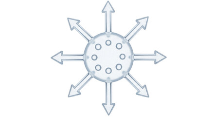 Obraz premium Isolated representation of centrifugal force, energy, power emanating from central sphere