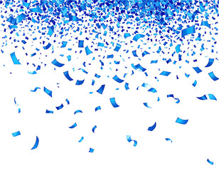 Blue confetti falling on black background