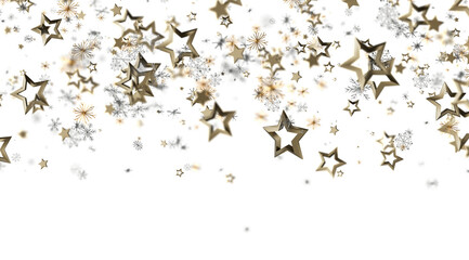 Celebrate with this magical image of golden stars and snowflakes. Perfect for holidays and celebrations.