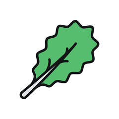 Kale icon in modern color with line for healthy lifestyle, organic, and kitchen content.