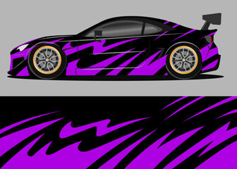 car wrap design with purple color geometry theme