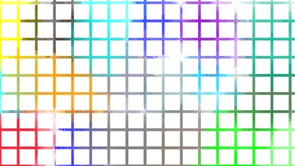 Fototapeta premium Abstract colorful grid pattern isolated on white background, creating a modern and vibrant design with intersecting lines and geometric shapes