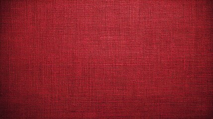 Fototapeta premium A close-up of a dark red textured fabric background with a visible woven pattern and subtle dark vignetting, blurred background