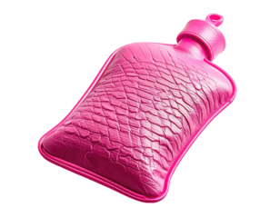 Hot water bottle, vibrant pink, textured skin