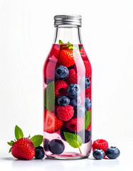Berry infused water bottle, Generated image