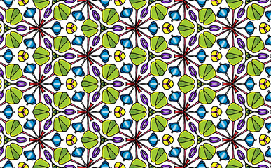 Fabric pattern Modern abstract exotic flowers pattern. Juicy colors botanical contemporary seamless pattern. Hand drawn unique print.