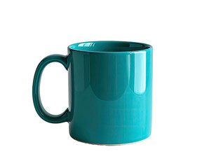 Teal ceramic mug, front view