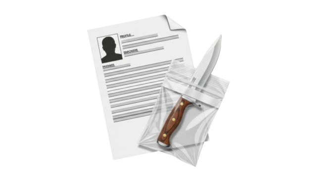 Isolated evidence knife crime with profile report arrest investigation case study document