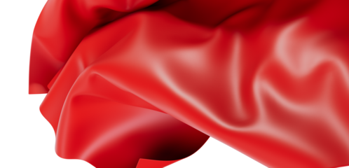 Elegant red fabric flowing gracefully with soft light creating a visual harmony. Perfect for designs needing a touch of luxury and dynamism.