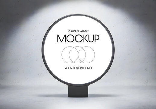 Round Frame Billboard Mockup