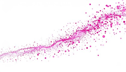 Abstract pink swirling dots on white background