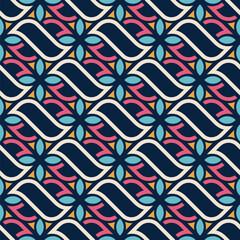 Geometric vector ornamental seamless color pattern. Decorative ornament. Background for fabric print, cloth, invitation, wrapping. Repeating geometric shapes pattern.