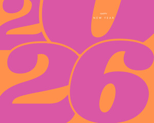 4-Set of 2026 (4200 x 3360 piksel) - Set of 2026 Happy New Year logo text design. 2026 number design template. Collection of 2026 Happy New Year card, cover, poster. Vector illustration with labels is