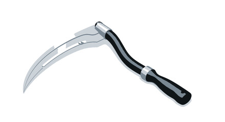 Obraz premium Stylized Sharp Scythe Illustration on White Background Minimal Style