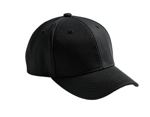 Black baseball cap angled, studio shot