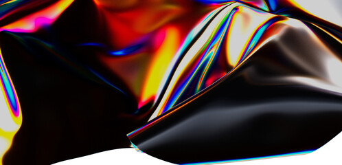 A captivating abstract image of iridescent fabric. The textured surface creates a dynamic visual...