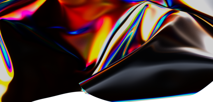 A captivating abstract image of iridescent fabric. The textured surface creates a dynamic visual experience of colors, perfect for backgrounds a