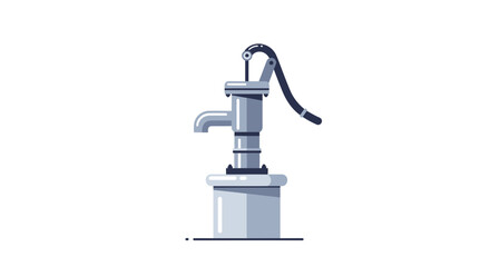 Minimalist illustration of a vintage style water pump on a white background