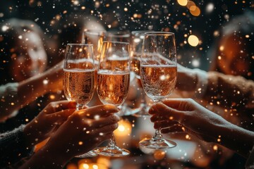 people toasting with champagne glasses.