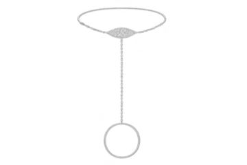 Elegant silver finger ring holder jewelry, isolated on transparent background