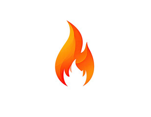 Simple graphic of an orange flame on a black background