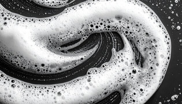 Swirling white foam on dark surface