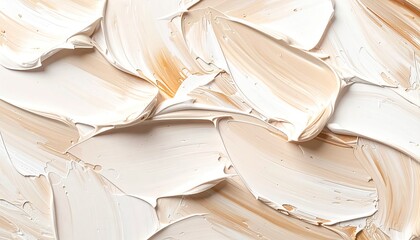 Textured strokes of light beige and white paint