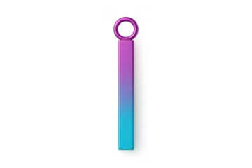 Gradient tag with ring, modern 3D render isolated on transparent background