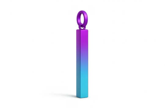 Vibrant 3D letter 'I' with gradient colors, isolated on transparent background