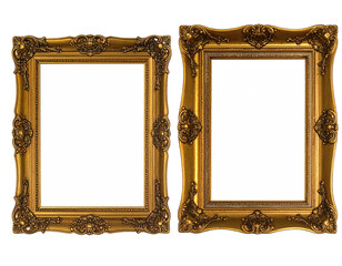 Two gold ornate picture frames