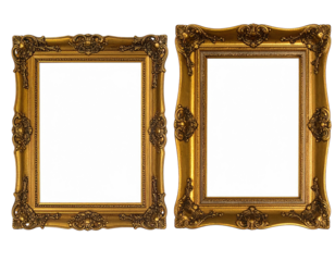 Two gold ornate picture frames