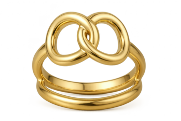 Elegant golden ring isolated on a transparent background for design use, clear