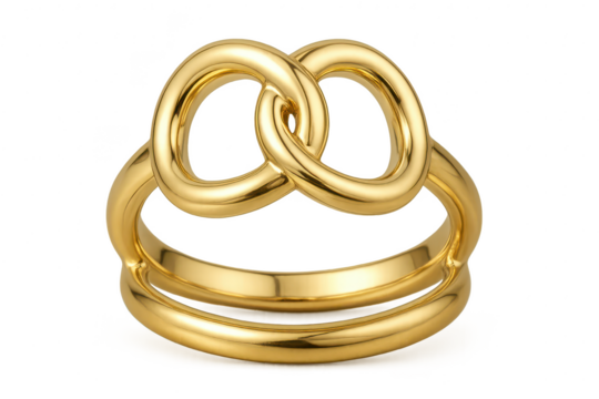 Elegant golden ring isolated on a transparent background for design use, clear