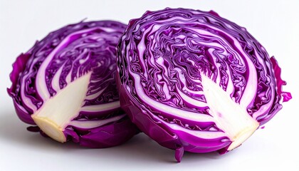 purple cabbage isolated on white