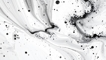 Abstract monochrome fluid art
